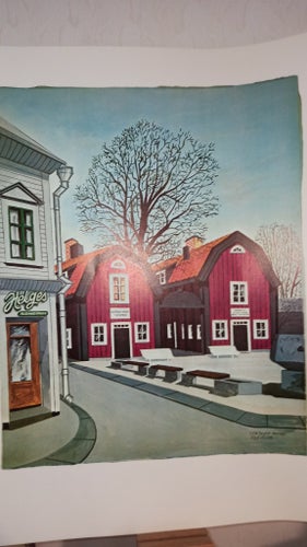 BÖRJE CLAESSON,NORRTÄLJE ,LITOGRAFISKT TRYCK, MKT FINT SKICK MÅTT 61,5 X 49 CM.