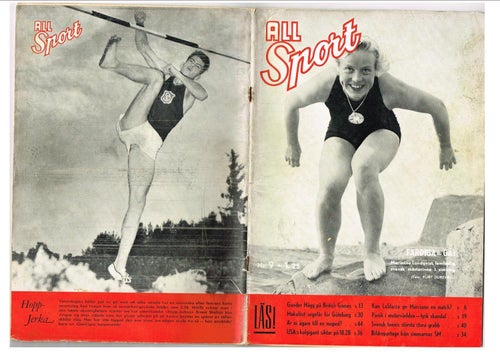 ALL SPORT 1951-1957 – 6 tidningar i dåligt skick, OK som läsexemplar