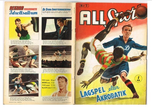 ALL SPORT 1951-1957 – 6 tidningar i dåligt skick, OK som läsexemplar