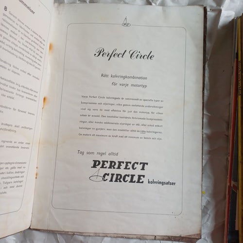 Perfect Circle Kolvringar, Reservdelslista 1951