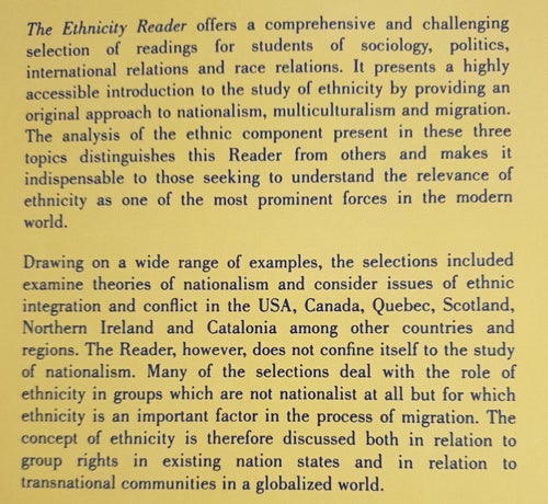 The Ethnicity Reader - nationalism, multiculturalism and migration
