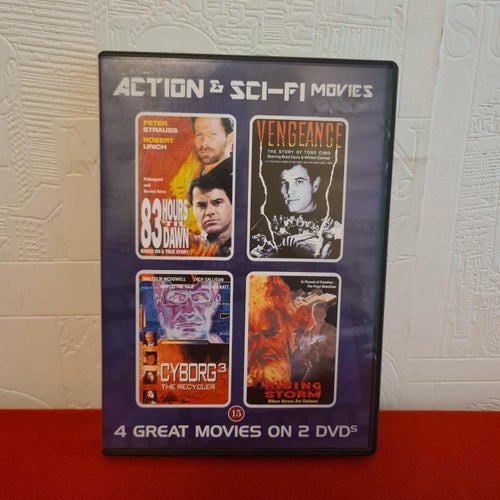 DVD - Vengeance/Cyborg 3/Rising Storm/ 83 Hours 'Til Dawn - Fint Skick