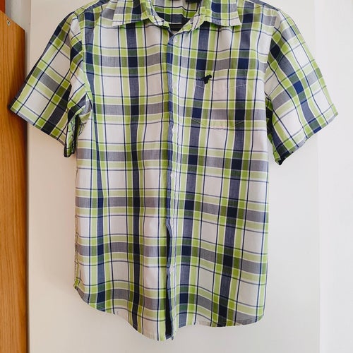 WRANGLER GRÖN BLÅ VIT RUTIG SKJORTA BYST 100 BOMULL 60% POLYESTER 40%