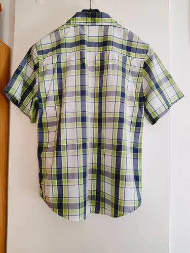 WRANGLER GRÖN BLÅ VIT RUTIG SKJORTA BYST 100 BOMULL 60% POLYESTER 40%