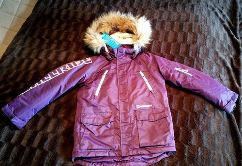 Jättefin Lila Wallride Skidjacka Snowboard Jacka med avtagbar luva Stl: 158