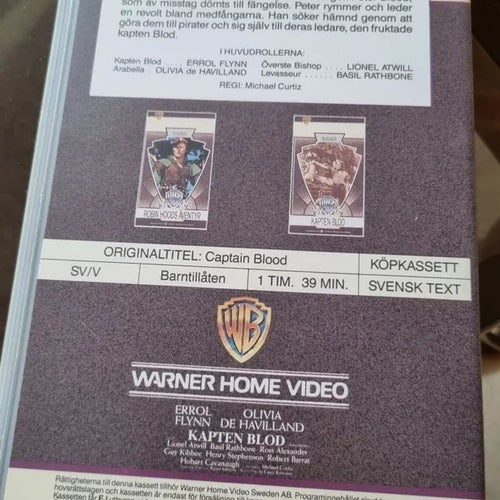 KAPTEN BLOD VHS Errol Flynn Olivia de Havilland Warner Home Video Klassiker