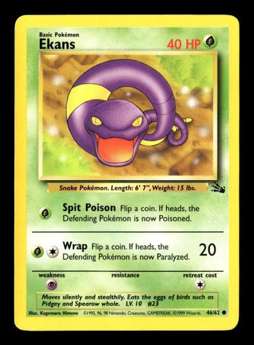 Ekans - 46/62 - Common Fossil Pokemon
