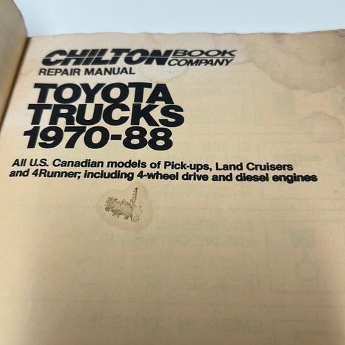 Chilton's Repair Manual: Toyota Trucks 1970-88