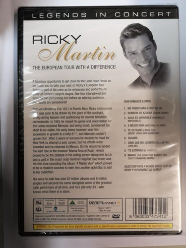 DVD Ricky Martin Legends in Concert INPLASTAD