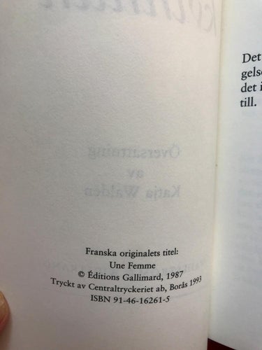 KVINNAN Annie Ernaux 1993