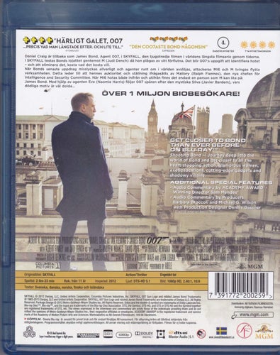 BluRay / James Bond 007 / Skyfall / 2-disc / Daniel Craig / Nära nyskick