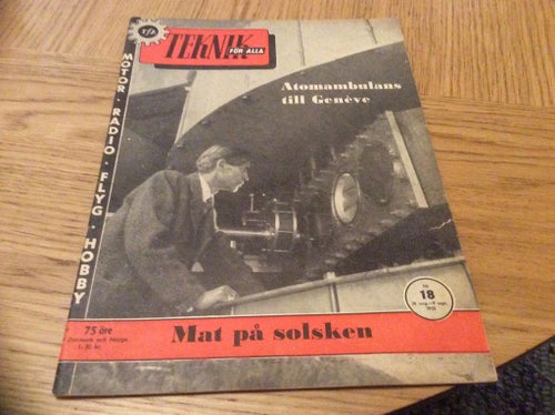 Teknik för alla Nr 18 1955 Atomambulans till Geneve,Sverige GP,Moped Repartion