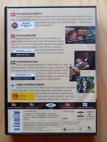 DVD-FILM "THE CIDER HOUSE RULES" MED TOBEY MAGUIRE FRÅN 1999