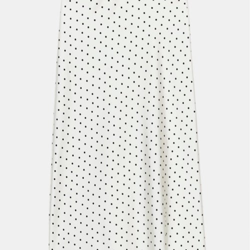 NY! NWT! Zara medellång kjol i satäng med prickar, stl S