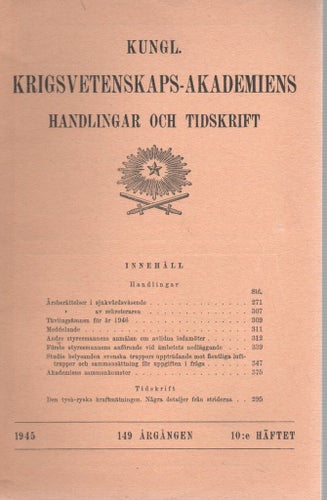 KKRVA - Handlingar och tidskrift - Nr 10 - 1945