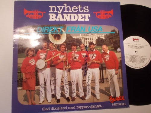 NYHETSBANDET Signerad av alla JOHN POLMAN SUNE KEMPE mm LP Beaver 1986