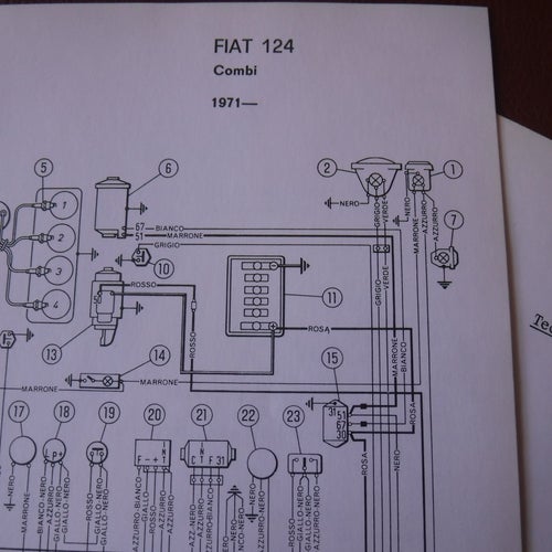 Elschema till Fiat 124 Combi, 1971.
