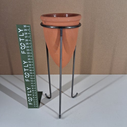 Krukställ Terrakotta Kruka Med Ställning Metall Blomkruka Växtställ Orange