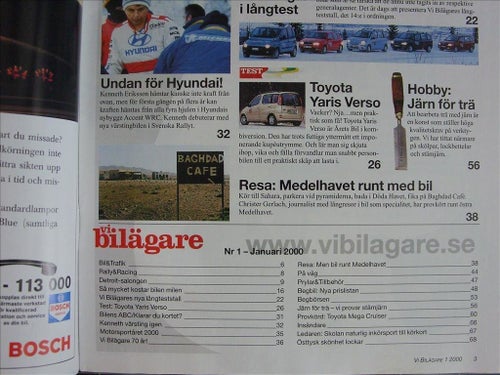 Vi bilägare 2000/1.Volvo V70.Toyota Yaris Verso.Toyota Mega Cruiser.Detroit