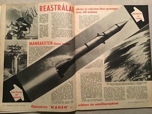 TEKNIK FÖR ALLA NR 11 1957 BILTUNNEL MONT BLANC,MS GRIPSHOLM,,MÅNRAKET,CRESCENT