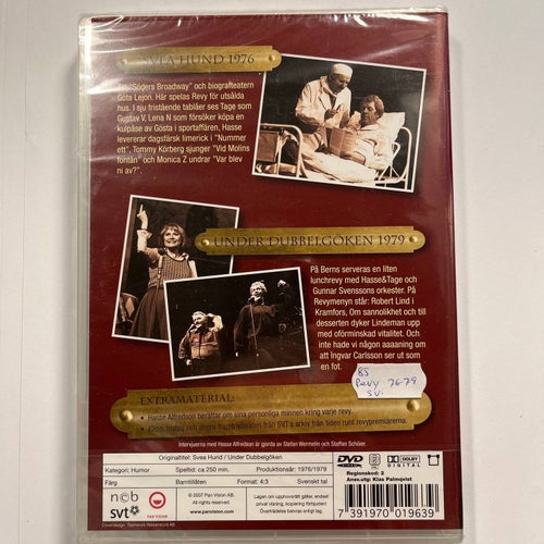 HASSE & TAGE - SAMLADE REVYER. SVEA HUND & UNDER DUBBELGÖKEN DVD SV. INPLASTAD