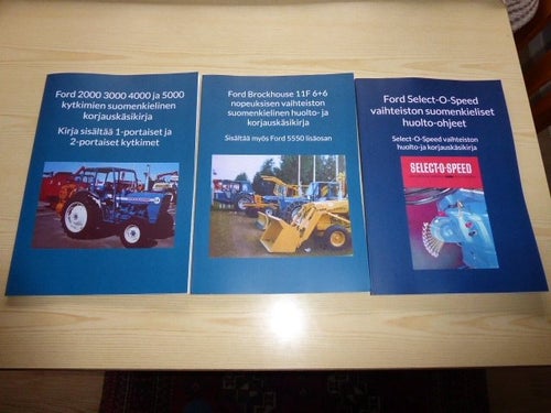 3 st. olika Ford traktor manual på finska titta alla bilder alla böcker är nya