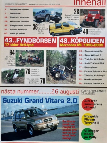 4 Wheel Drive 7-8 2003: Volvo XC90 T6, Mercedes ML 320, Kia Sorento, VW Touareg