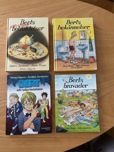 4 inbundna Bert-böcker av A. Jacobsson och S. Olsson