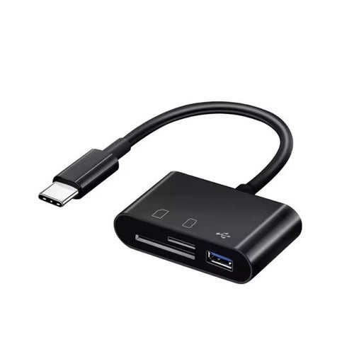 USB-C Hub med SD/TF-kortläsare och USB-port