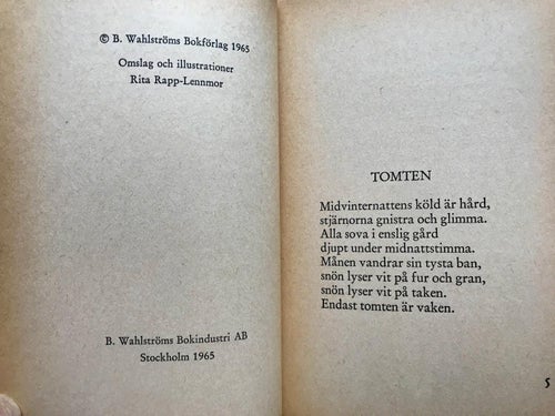 TOMTEMÖSSAN och andra tomtesagor Sagostunden Liv Nordqvist Rita Rapp-Lennmor