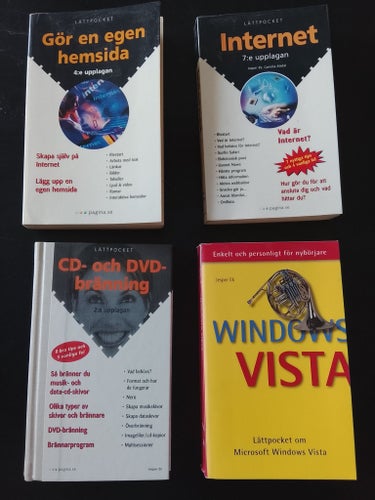 IT- och datorböcker – Internet, hemsidor, Windows Vista och CD/DVD