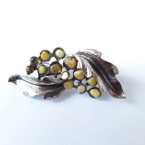 Baltic amber brooch Gemstone classic brooch pin women’s jewelry_sv