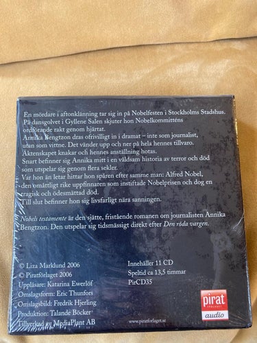 CD Ljudbok / Liza Marklund / Nobels Testamente / Ny & Inplastad