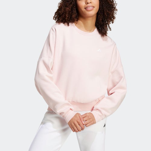 Adidas ljusrosa essentials small logo feel sweatshirt storlek XS