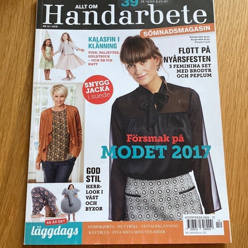 Tidning Allt om Handarbete Sömnadsmagasin Nr 13/2016