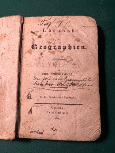 Geographien. Lärobok av Chr. Stenhammar, 1829