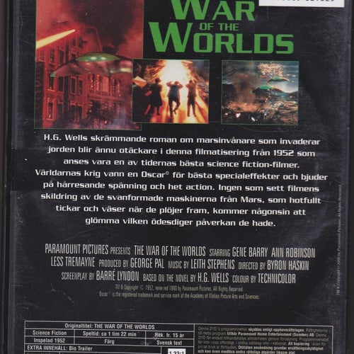 DVD / The War Of The Worlds / Gene Barry, Ann Robinson, Less Tremayne