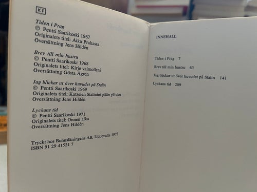 Rannsakan Tre delar prosa och en del dikt av Pentti Saarikoski, Very good