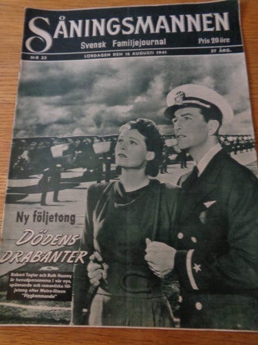 Såningsmannen nr33 1941 Robert Taylor & Ruth Hussey omslaget, Carl Eldh
