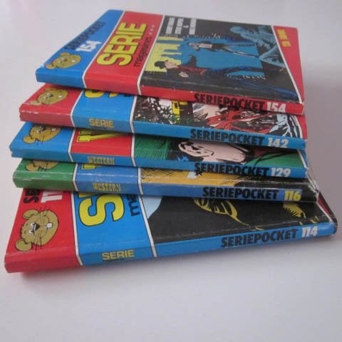 5 stycken Seriepockets nr 114, 116, 129, 142, o 154 Western