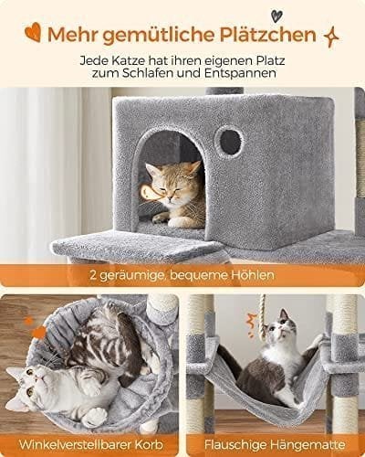 Kattträd, 206 Cm Stort Katttorn med 13 Skrapstolpar, 1 Skrapningsramp,PCT190W01