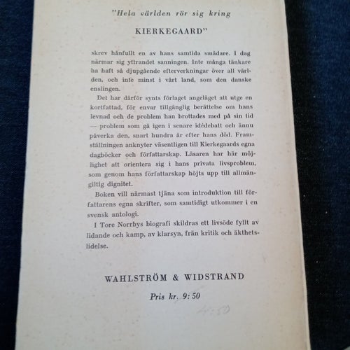 Sören Kierkegaard av Tore Norrby, okänt publikationsår
