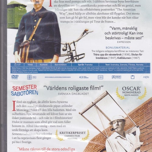 DVD 2i1 / Fest I Byn + Semestersabotören / 2-disc / Tati / Ny & Inplastad