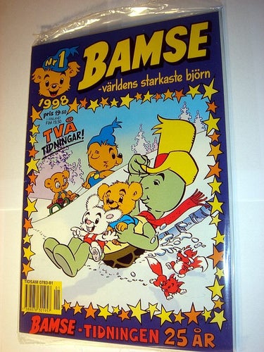 BAMSE 1998 1 (svensk) NY OLÄST JUB 25ÅR EXTRA TIDNING