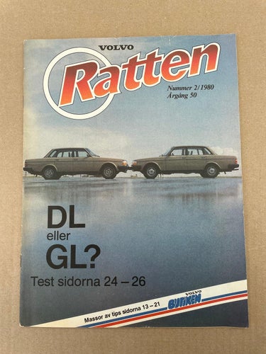 VOLVO Tidning Ratten 1980 Nr. 2 Rep. Test 240 DL eller GL + Vallåkra