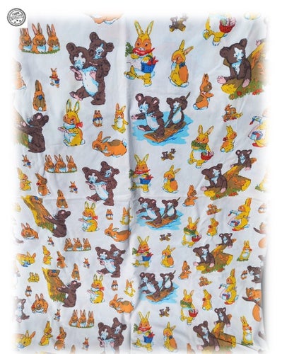Fint påslakan örngott vintage djur björn hare fint skick retro vintage CHARM