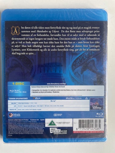 Skønheden og Udyret - Blu-ray. Fabriksforseglet