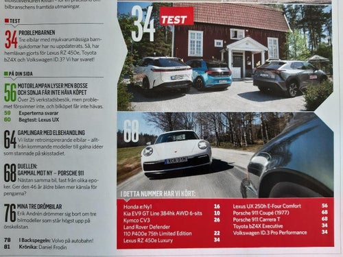 Teknikens Värld 18 2023: Kia EV9, Toyota bZ4X, Lexus RZ 450e + beg UX 250h
