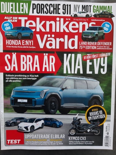 Teknikens Värld 18 2023: Kia EV9, Toyota bZ4X, Lexus RZ 450e + beg UX 250h