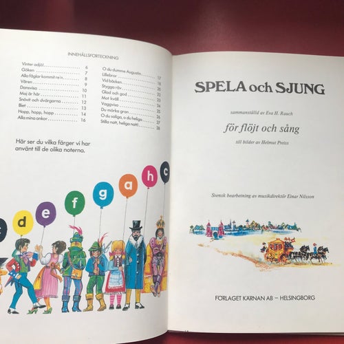 SPELA OCH SJUNG För flöjt och sång. I bearbetning av Einar Nilsson